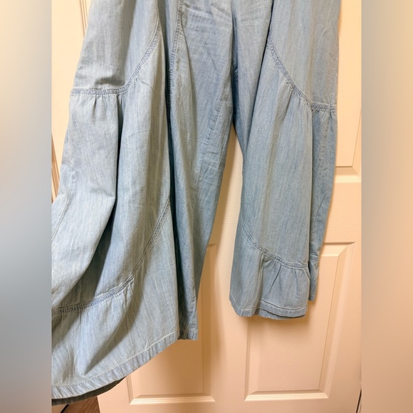 Free People Dawn On Me Wide Leg Pull On Lightweight Jeans Large - Picture 5 of 9